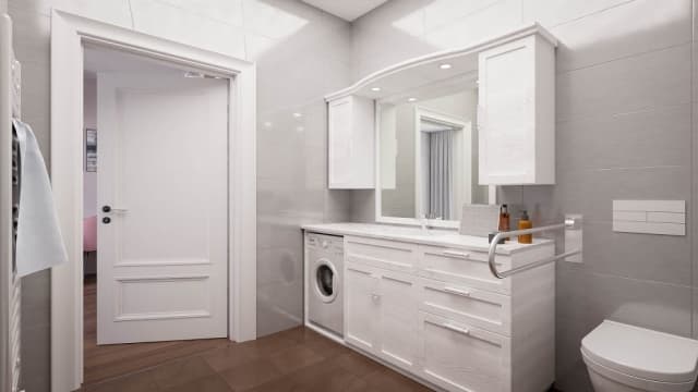 Barrierefreies Badezimmer mit bodengleicher Dusche
