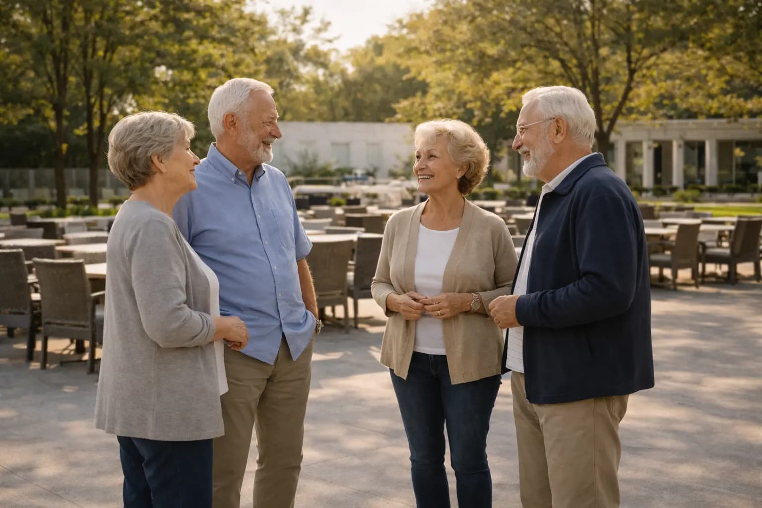 Bewohner in einer sicheren Senior Living Gemeinschaft